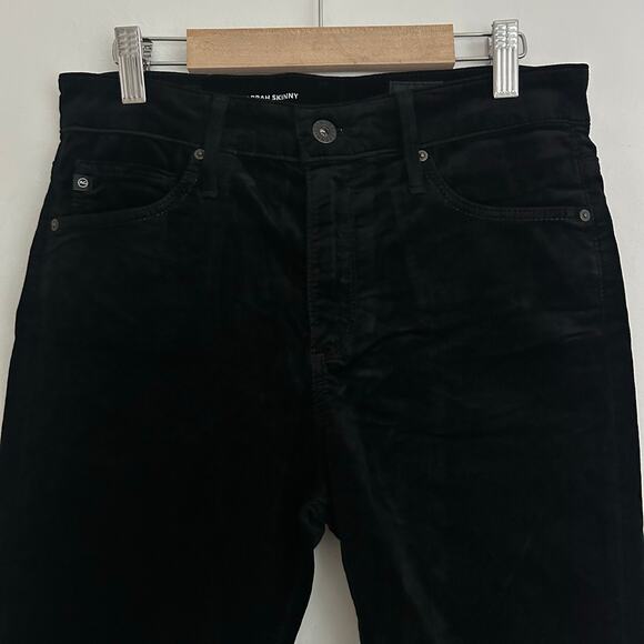 Adriano Goldschmied Women's Farrah Skinny High Rise Black Velvet Pants 27 NWOT - Picture 3 of 9